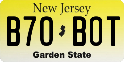 NJ license plate B70BOT