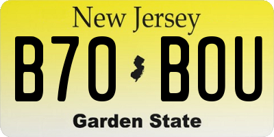NJ license plate B70BOU