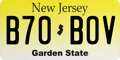 NJ license plate B70BOV