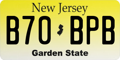 NJ license plate B70BPB
