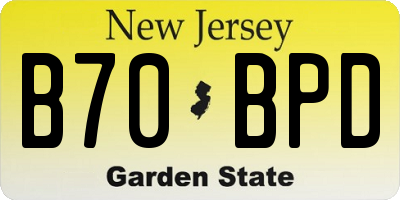 NJ license plate B70BPD