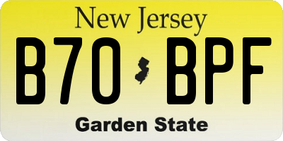 NJ license plate B70BPF