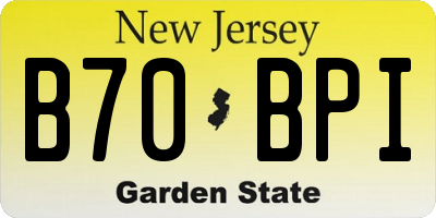 NJ license plate B70BPI
