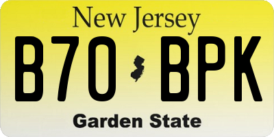 NJ license plate B70BPK