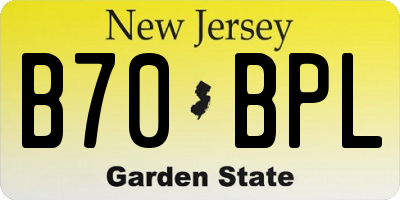 NJ license plate B70BPL