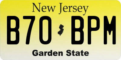 NJ license plate B70BPM
