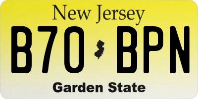 NJ license plate B70BPN