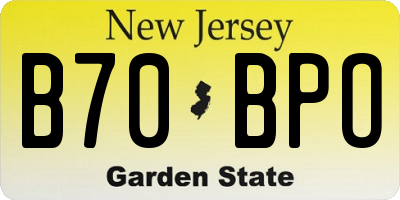 NJ license plate B70BPO