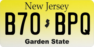 NJ license plate B70BPQ