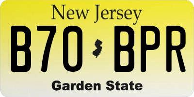 NJ license plate B70BPR
