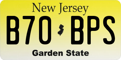 NJ license plate B70BPS