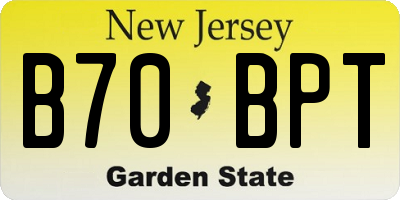 NJ license plate B70BPT