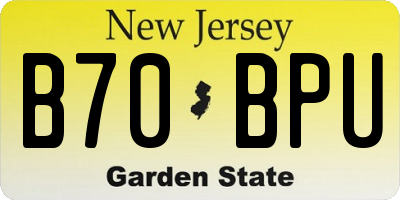 NJ license plate B70BPU