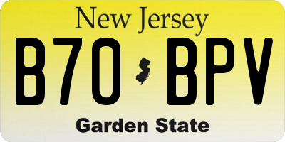 NJ license plate B70BPV