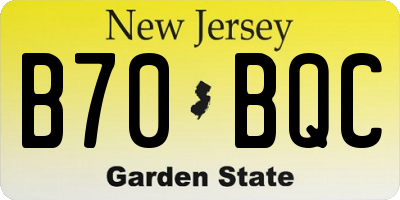 NJ license plate B70BQC
