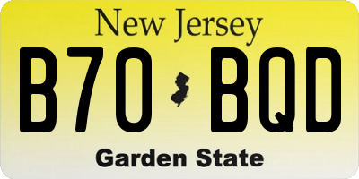 NJ license plate B70BQD