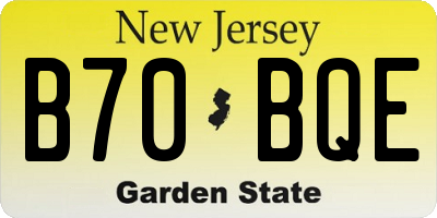 NJ license plate B70BQE