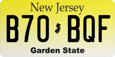 NJ license plate B70BQF