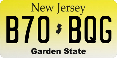 NJ license plate B70BQG