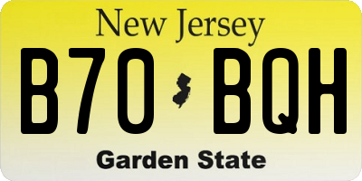NJ license plate B70BQH
