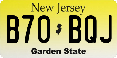 NJ license plate B70BQJ
