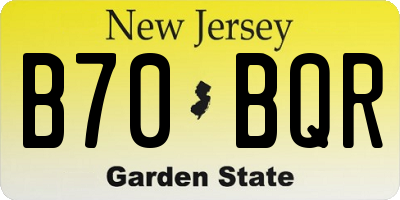 NJ license plate B70BQR