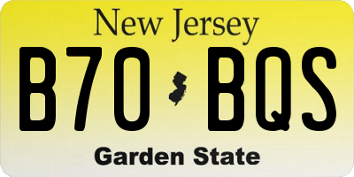NJ license plate B70BQS