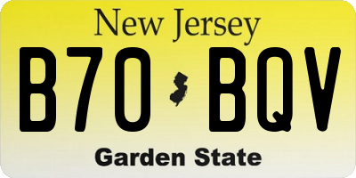 NJ license plate B70BQV