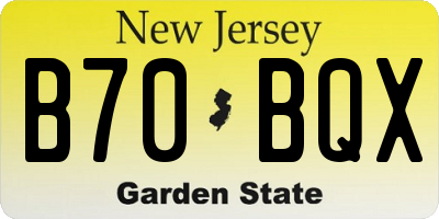 NJ license plate B70BQX