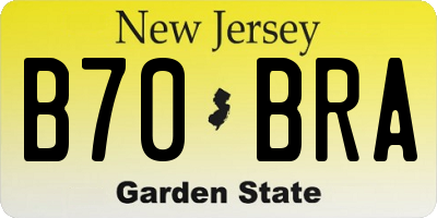 NJ license plate B70BRA