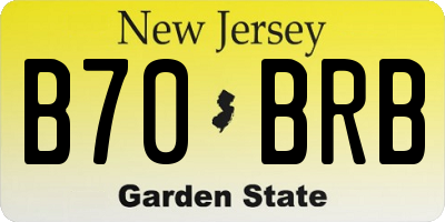 NJ license plate B70BRB