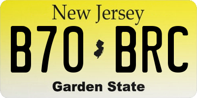 NJ license plate B70BRC