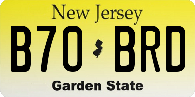 NJ license plate B70BRD