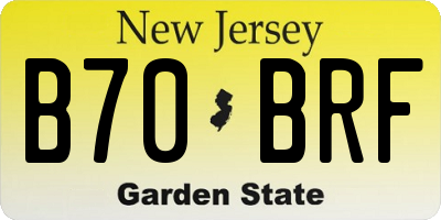 NJ license plate B70BRF
