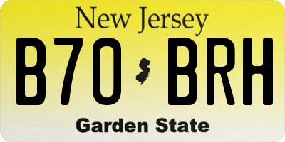 NJ license plate B70BRH