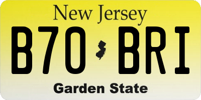 NJ license plate B70BRI