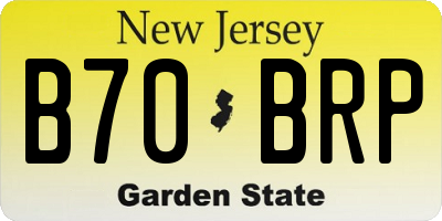 NJ license plate B70BRP