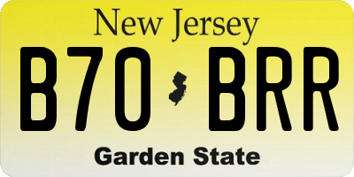 NJ license plate B70BRR