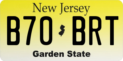 NJ license plate B70BRT