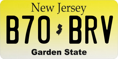 NJ license plate B70BRV