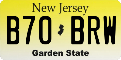 NJ license plate B70BRW