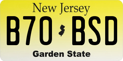 NJ license plate B70BSD