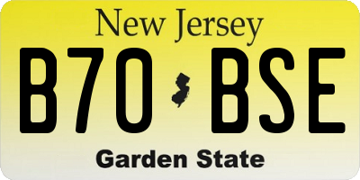 NJ license plate B70BSE