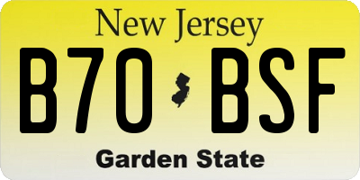 NJ license plate B70BSF