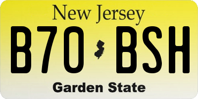 NJ license plate B70BSH