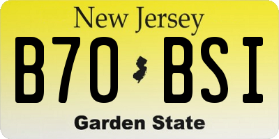 NJ license plate B70BSI
