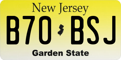 NJ license plate B70BSJ