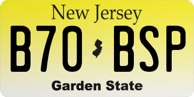 NJ license plate B70BSP
