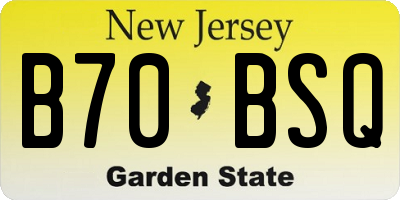 NJ license plate B70BSQ