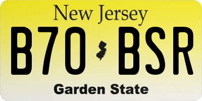 NJ license plate B70BSR